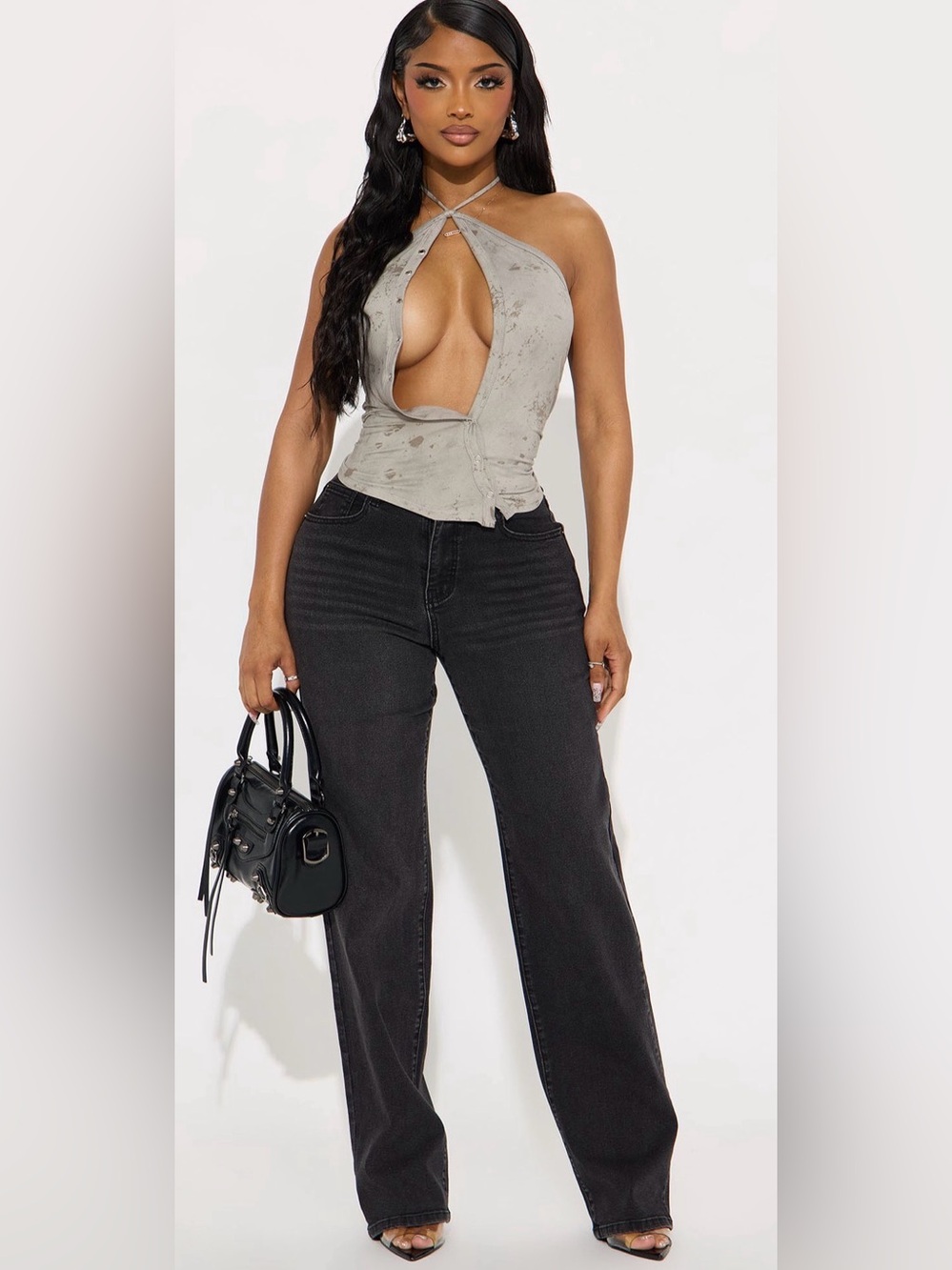 Fashion Nova 90s Black High-Rise straight-Leg Jeans